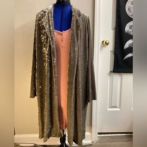Velvet Knew length jacket / kimono